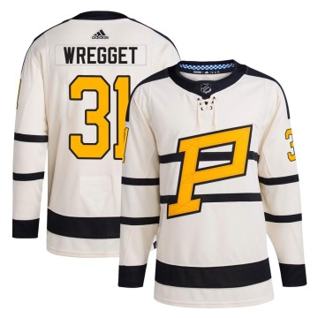 Authentic Adidas Youth Ken Wregget Pittsburgh Penguins 2023 Winter Classic Jersey - Cream