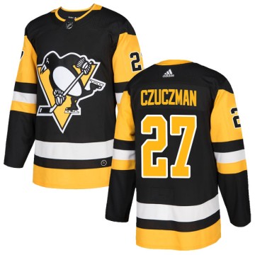Authentic Adidas Youth Kevin Czuczman Pittsburgh Penguins Home Jersey - Black