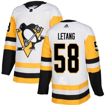Authentic Adidas Youth Kris Letang Pittsburgh Penguins Away Jersey - White