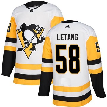 Authentic Adidas Youth Kris Letang Pittsburgh Penguins Away Jersey - White