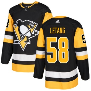 Authentic Adidas Youth Kris Letang Pittsburgh Penguins Home Jersey - Black