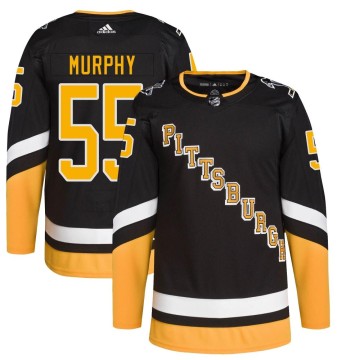Authentic Adidas Youth Larry Murphy Pittsburgh Penguins 2021/22 Alternate Primegreen Pro Player Jersey - Black