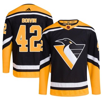 Authentic Adidas Youth Leo Boivin Pittsburgh Penguins Reverse Retro 2.0 Jersey - Black