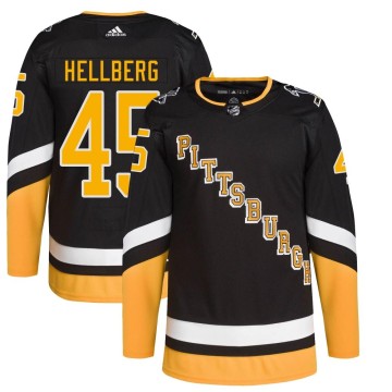 Authentic Adidas Youth Magnus Hellberg Pittsburgh Penguins 2021/22 Alternate Primegreen Pro Player Jersey - Black