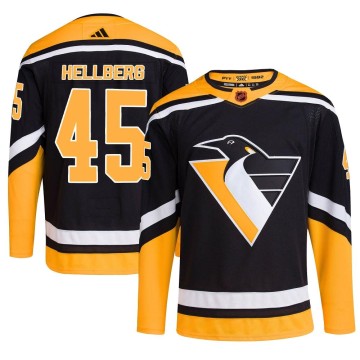 Authentic Adidas Youth Magnus Hellberg Pittsburgh Penguins Reverse Retro 2.0 Jersey - Black