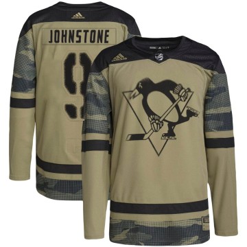Authentic Adidas Youth Marc Johnstone Pittsburgh Penguins Military Appreciation Practice Jersey - Camo