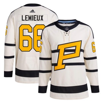 Authentic Adidas Youth Mario Lemieux Pittsburgh Penguins 2023 Winter Classic Jersey - Cream