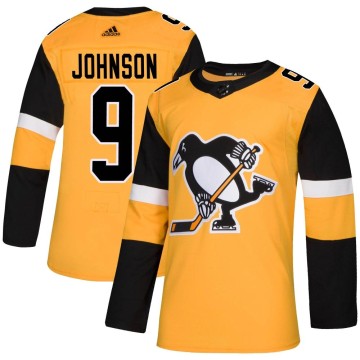 Authentic Adidas Youth Mark Johnson Pittsburgh Penguins Alternate Jersey - Gold