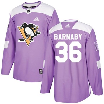Authentic Adidas Youth Matthew Barnaby Pittsburgh Penguins Fights Cancer Practice Jersey - Purple