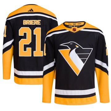 Authentic Adidas Youth Michel Briere Pittsburgh Penguins Reverse Retro 2.0 Jersey - Black