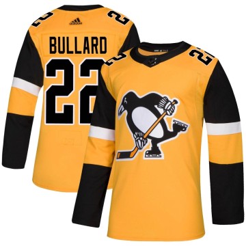 Authentic Adidas Youth Mike Bullard Pittsburgh Penguins Alternate Jersey - Gold