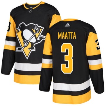 Authentic Adidas Youth Olli Maatta Pittsburgh Penguins Home Jersey - Black