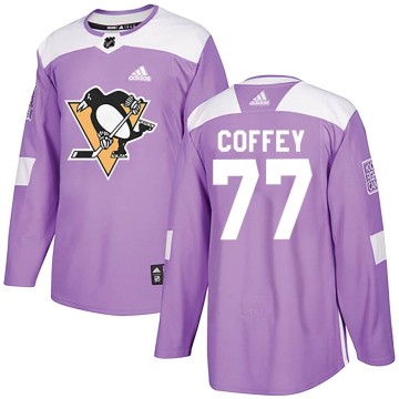 Authentic Adidas Youth Paul Coffey Pittsburgh Penguins Fights Cancer Practice Jersey - Purple