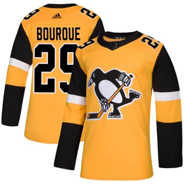 Authentic Adidas Youth Phil Bourque Pittsburgh Penguins Alternate Jersey - Gold