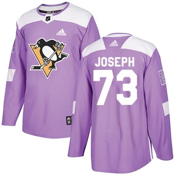 Authentic Adidas Youth Pierre-Olivier Joseph Pittsburgh Penguins Fights Cancer Practice Jersey - Purple