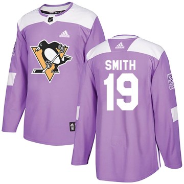 Authentic Adidas Youth Reilly Smith Pittsburgh Penguins Fights Cancer Practice Jersey - Purple