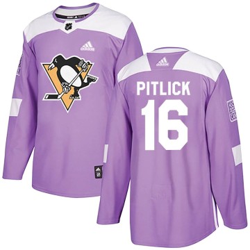 Authentic Adidas Youth Rem Pitlick Pittsburgh Penguins Fights Cancer Practice Jersey - Purple