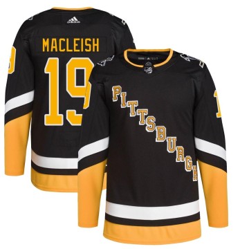 Authentic Adidas Youth Rick Macleish Pittsburgh Penguins 2021/22 Alternate Primegreen Pro Player Jersey - Black