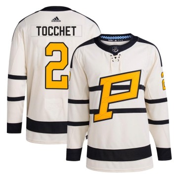 Authentic Adidas Youth Rick Tocchet Pittsburgh Penguins 2023 Winter Classic Jersey - Cream