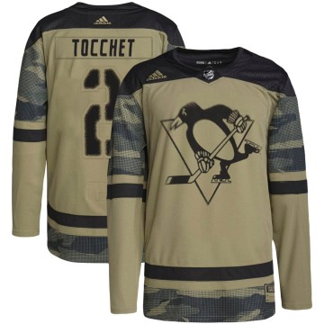 Authentic Adidas Youth Rick Tocchet Pittsburgh Penguins Military Appreciation Practice Jersey - Camo