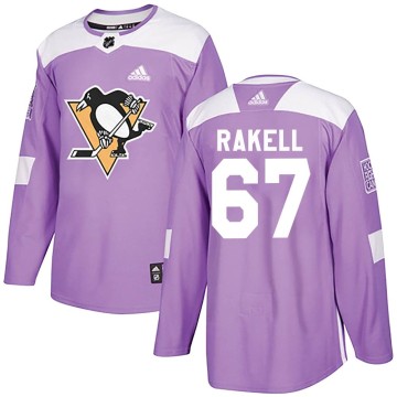 Authentic Adidas Youth Rickard Rakell Pittsburgh Penguins Fights Cancer Practice Jersey - Purple