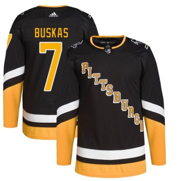 Authentic Adidas Youth Rod Buskas Pittsburgh Penguins 2021/22 Alternate Primegreen Pro Player Jersey - Black
