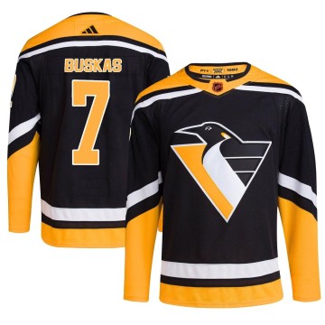 Authentic Adidas Youth Rod Buskas Pittsburgh Penguins Reverse Retro 2.0 Jersey - Black