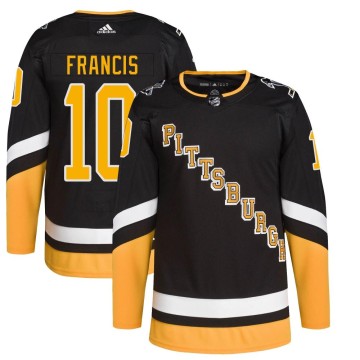 Authentic Adidas Youth Ron Francis Pittsburgh Penguins 2021/22 Alternate Primegreen Pro Player Jersey - Black