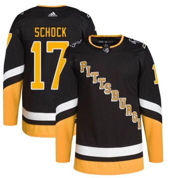 Authentic Adidas Youth Ron Schock Pittsburgh Penguins 2021/22 Alternate Primegreen Pro Player Jersey - Black