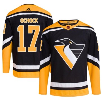 Authentic Adidas Youth Ron Schock Pittsburgh Penguins Reverse Retro 2.0 Jersey - Black