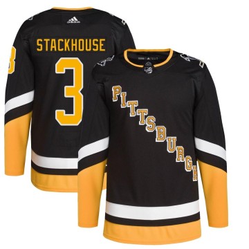 Authentic Adidas Youth Ron Stackhouse Pittsburgh Penguins 2021/22 Alternate Primegreen Pro Player Jersey - Black