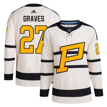 Authentic Adidas Youth Ryan Graves Pittsburgh Penguins 2023 Winter Classic Jersey - Cream