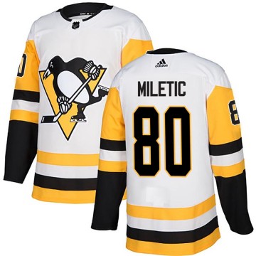 Authentic Adidas Youth Sam Miletic Pittsburgh Penguins Away Jersey - White