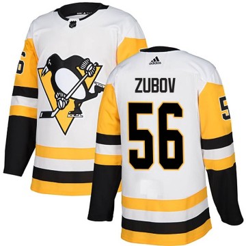 Authentic Adidas Youth Sergei Zubov Pittsburgh Penguins Away Jersey - White