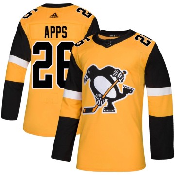 Authentic Adidas Youth Syl Apps Pittsburgh Penguins Alternate Jersey - Gold