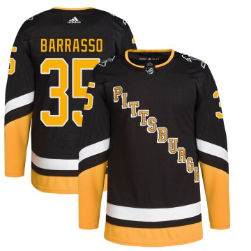 Authentic Adidas Youth Tom Barrasso Pittsburgh Penguins 2021/22 Alternate Primegreen Pro Player Jersey - Black