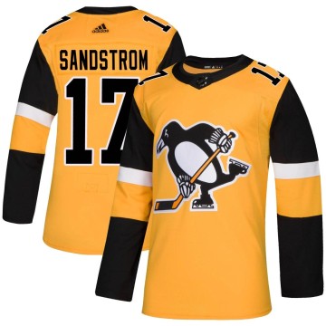 Authentic Adidas Youth Tomas Sandstrom Pittsburgh Penguins Alternate Jersey - Gold