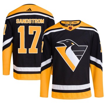 Authentic Adidas Youth Tomas Sandstrom Pittsburgh Penguins Reverse Retro 2.0 Jersey - Black
