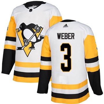 Authentic Adidas Youth Yannick Weber Pittsburgh Penguins Away Jersey - White