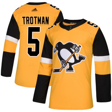Authentic Adidas Youth Zach Trotman Pittsburgh Penguins Alternate Jersey - Gold