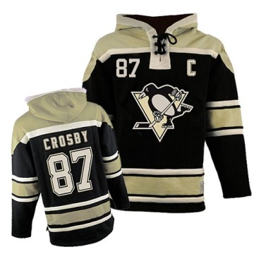 Authentic Youth Sidney Crosby Pittsburgh Penguins Old Time Hockey Sawyer Hooded Sweatshirt - Black