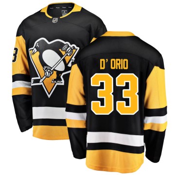 Breakaway Fanatics Branded Men's Alex D'Orio Pittsburgh Penguins Home Jersey - Black