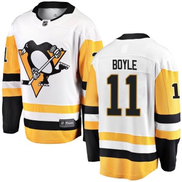 Breakaway Fanatics Branded Men's Brian Boyle Pittsburgh Penguins Away Jersey - White