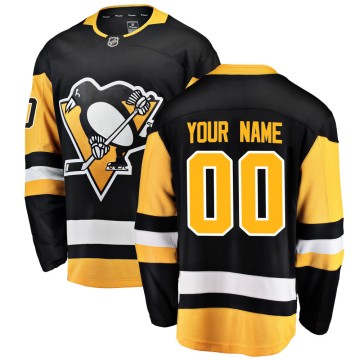 Breakaway Fanatics Branded Men's Custom Pittsburgh Penguins Custom Home Jersey - Black