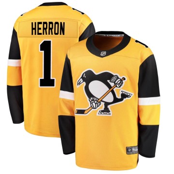 Breakaway Fanatics Branded Men's Denis Herron Pittsburgh Penguins Alternate Jersey - Gold