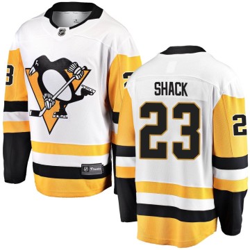Breakaway Fanatics Branded Men's Eddie Shack Pittsburgh Penguins Away Jersey - White