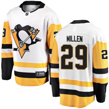 Breakaway Fanatics Branded Men's Greg Millen Pittsburgh Penguins Away Jersey - White