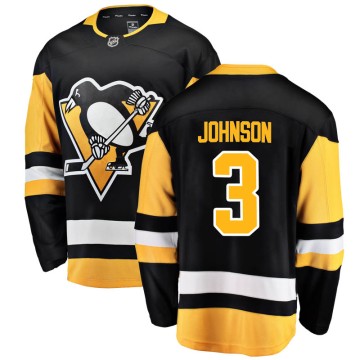 Breakaway Fanatics Branded Men's Jack Johnson Pittsburgh Penguins Home Jersey - Black