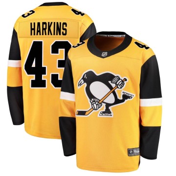 Breakaway Fanatics Branded Men's Jansen Harkins Pittsburgh Penguins Alternate Jersey - Gold