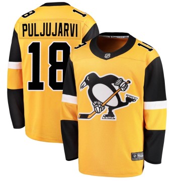 Breakaway Fanatics Branded Men's Jesse Puljujarvi Pittsburgh Penguins Alternate Jersey - Gold